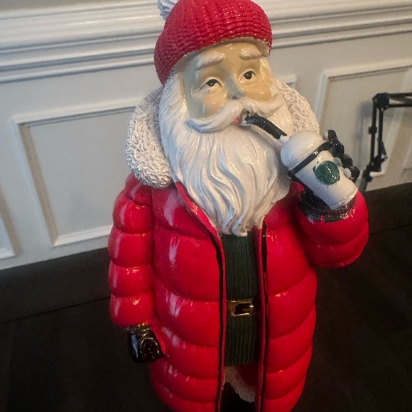 Red Santa Figurine with Black Boots and puffer jacket - Picture 2 of 2